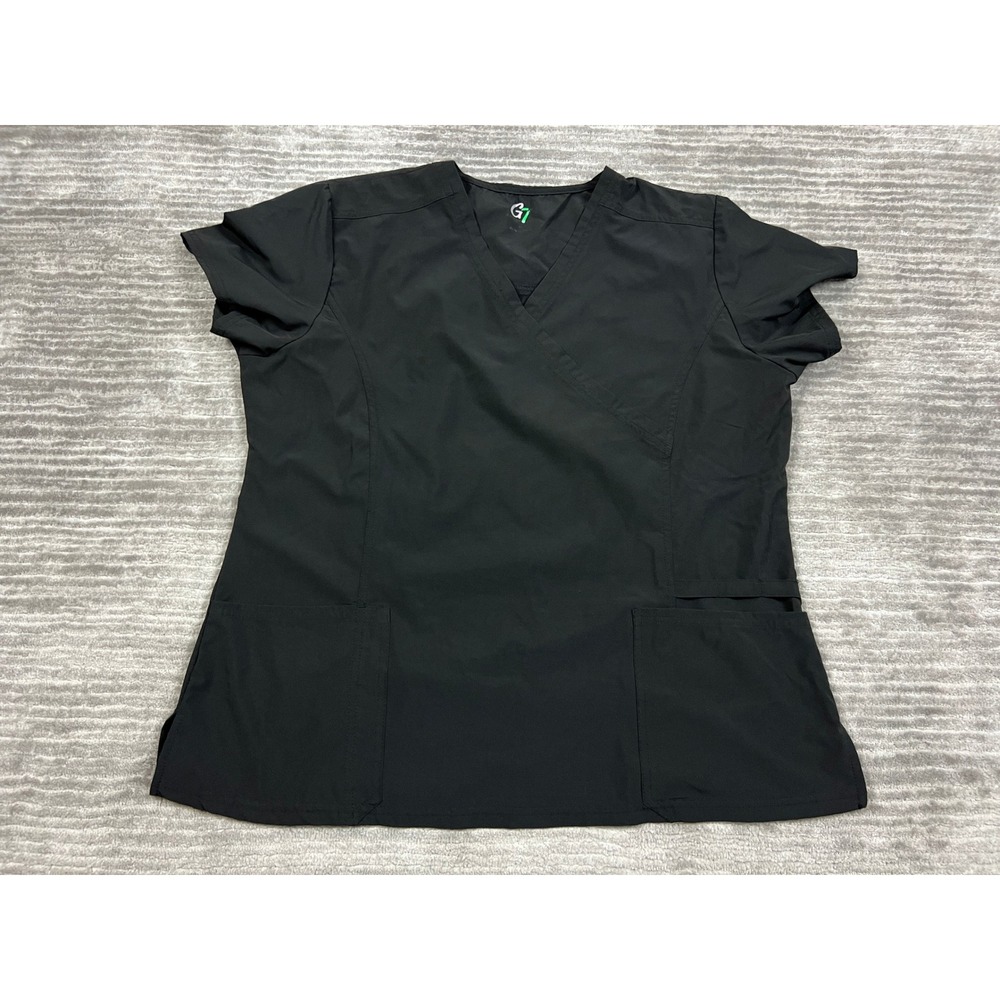GT Performance Scrub Top Womens XL Black‎ Polyester Blend